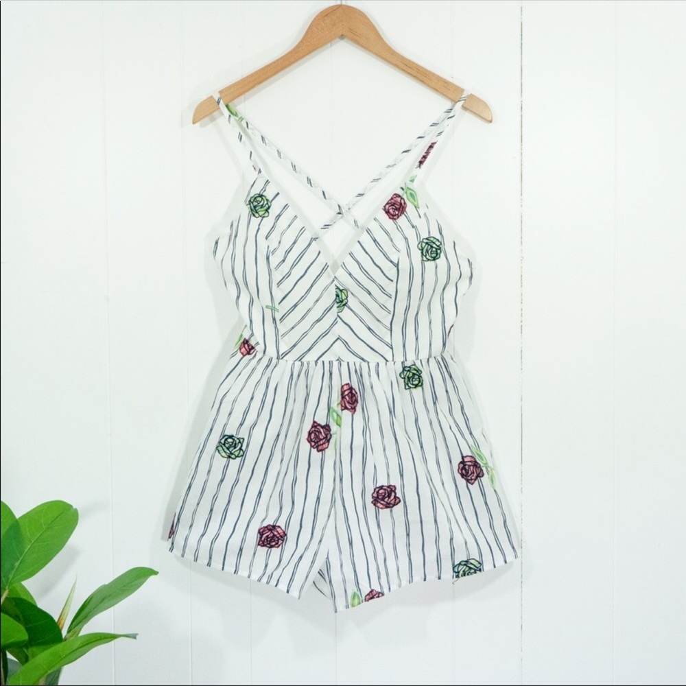 White striped romper